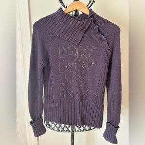 DKNY Deep Purple Cowl Neck Sweater